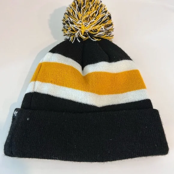 Pittsburgh Steelers Black Gold Beanie w Pom Pom w ‘47 on the side OSFA - Picture 4 of 7